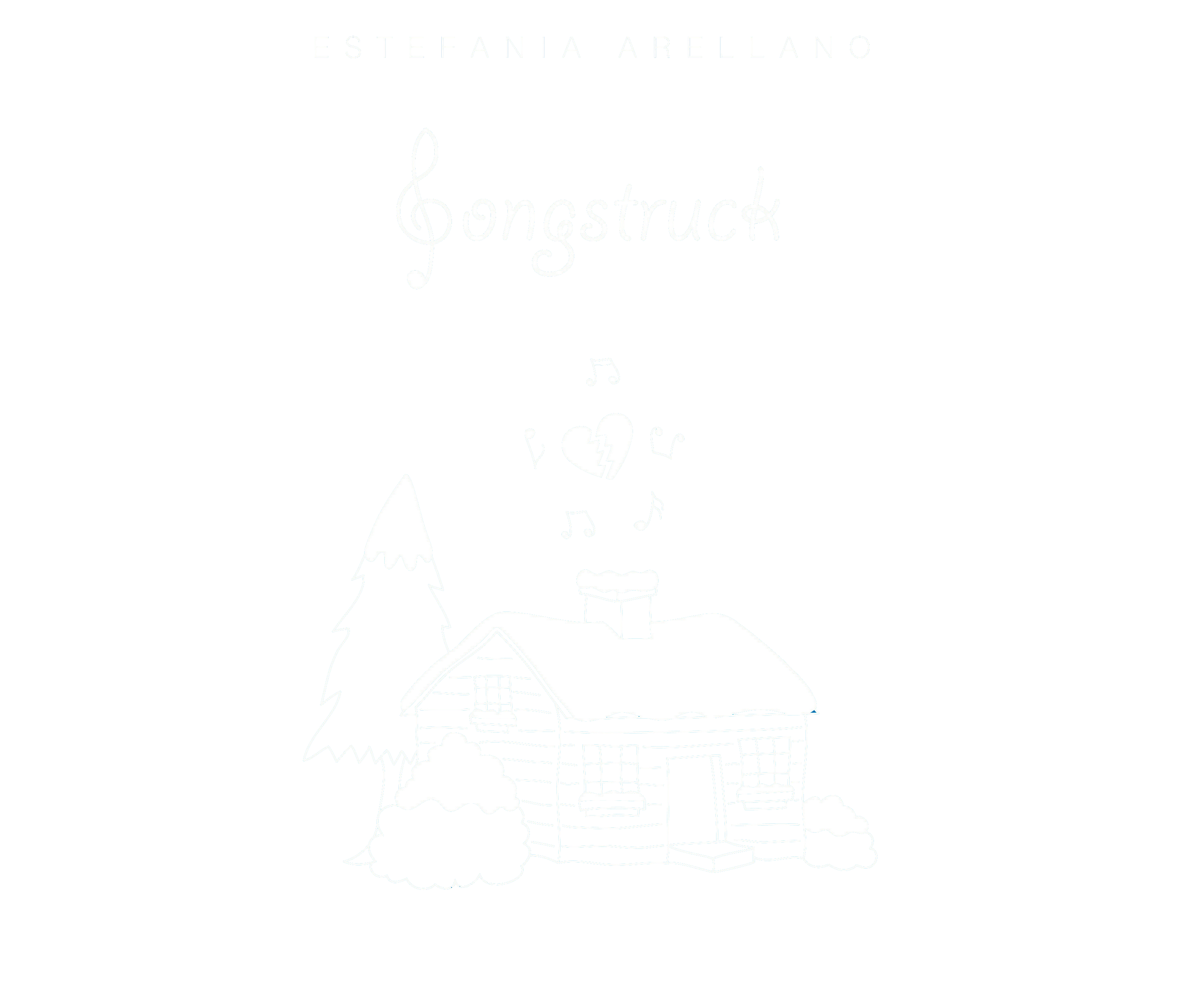 book cover for songstruck by estefania arellano. book cover features cabin in snowy background.